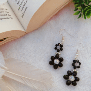 Black Daisy Earrings